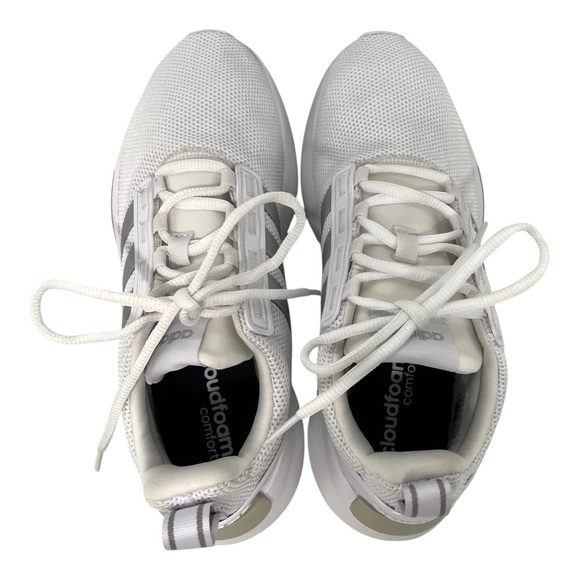 Adidas Racer TR21 White Silver Athletic Running Cloudfoam Shoes Women’s 7 - Picture 8 of 12